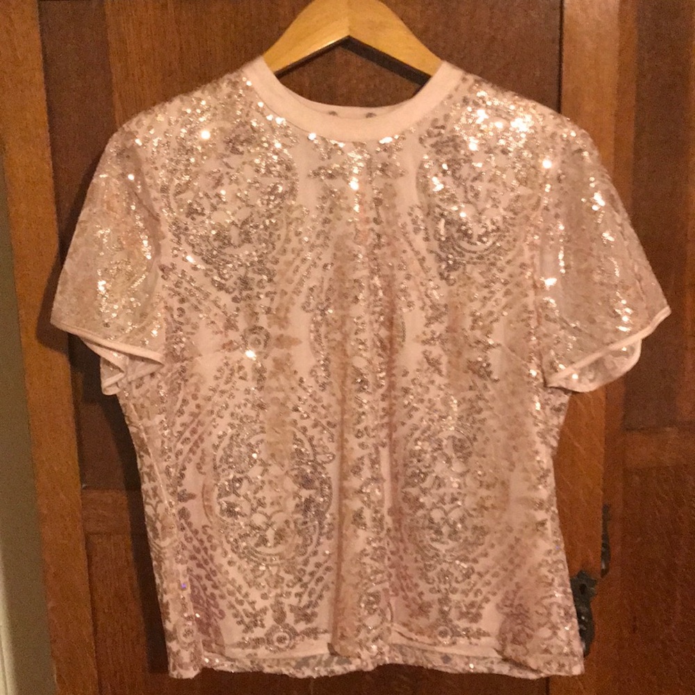 Eva Mendes short-sleeve sequin top size M